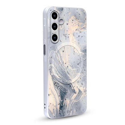Samsung Galaxy S25 FE Case - Grey - Marble Glitter MagSafe Back Cover