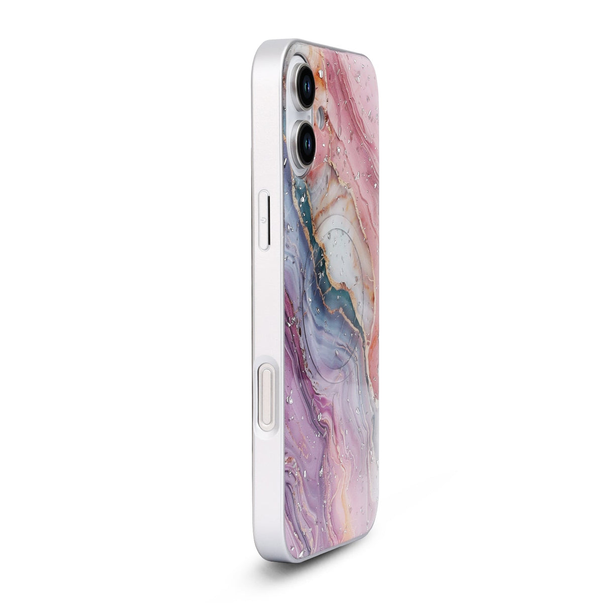 iPhone 16 Plus Hülle - Pink - Marmor MagSafe Backcover