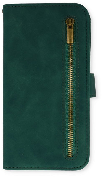 Apple iPhone 14 Hoesje - Emerald Green - Luxe Bookcase met Rits