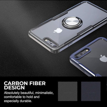 Apple iPhone 7 Plus Hoesje - Zwart - Kickstand Ring Back Cover
