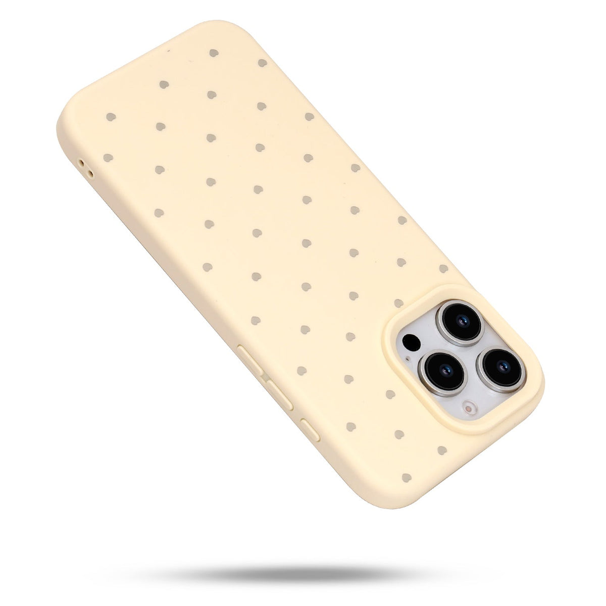 iPhone 16 Pro Max Hoesje - Geel - Hartjes Back Cover