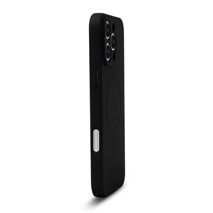 Apple iPhone 16 Pro Hoesje - Zwart - Liquid Siliconen MagSafe Back Cover met Magneetring