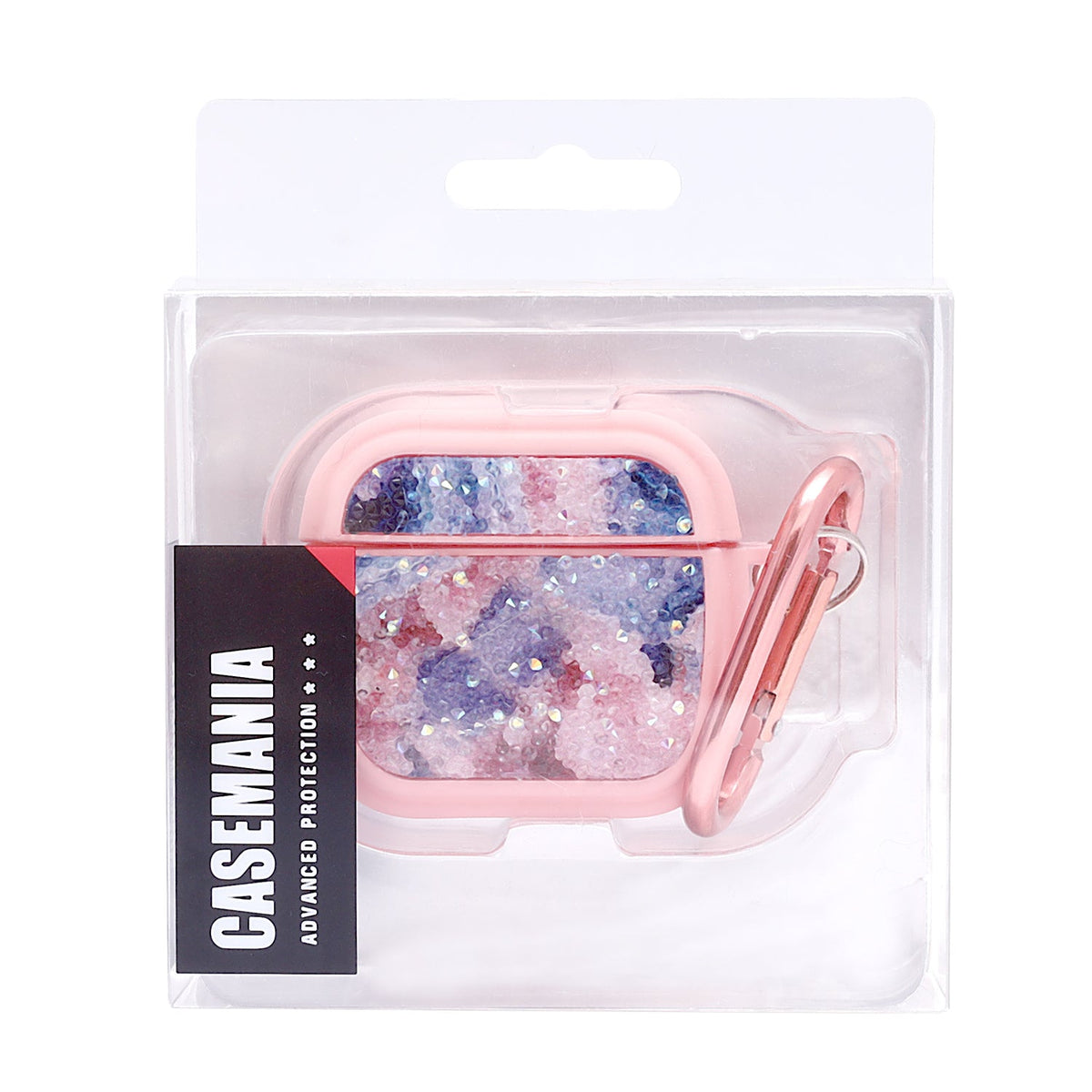 Apple AirPods 4 Hoesje - Diamant Marmer Glitter met Ring - Roze