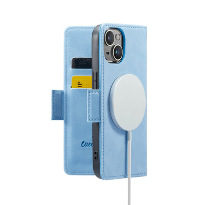 Apple iPhone 15 Hülle - Sky Blue - Portemonnaie-MagSafe-Klapphülle mit Kartenfach