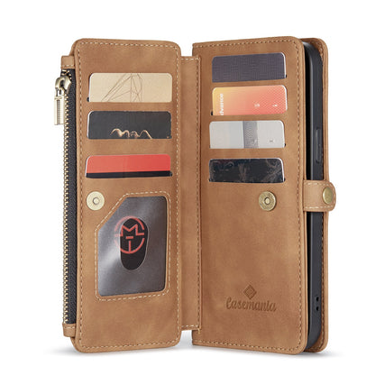 iPhone 15 Hoesje - Sienna Brown - Luxe MagSafe Bookcase met Rits