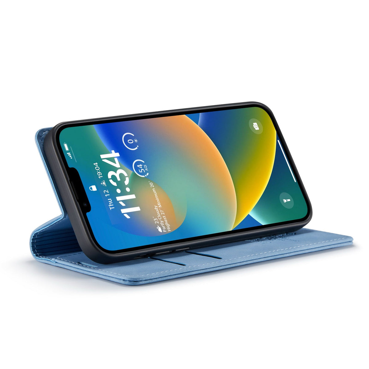 Apple iPhone 15 Plus Hoesje - Sky Blauw - Dunne Bookcase