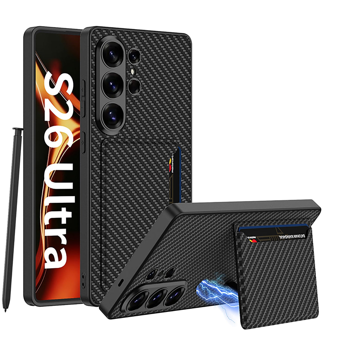 Samsung Galaxy S26 Ultra Case - Carbon - Ring Kickstand Back Cover