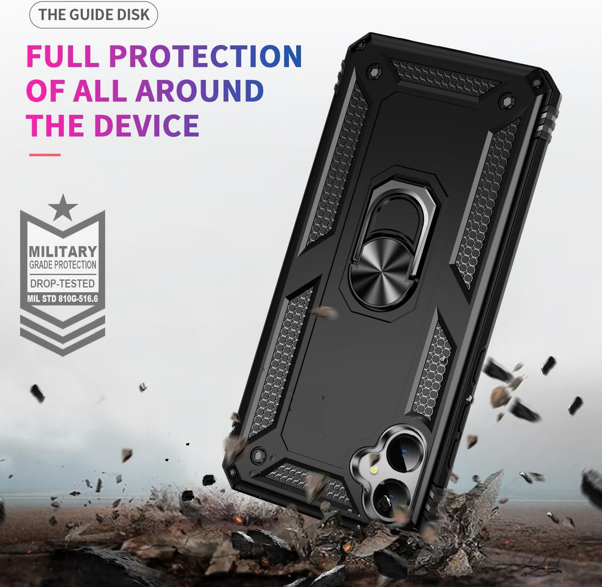 Samsung Galaxy A06 Hoesje - Zwart - Armor Kickstand Back Cover