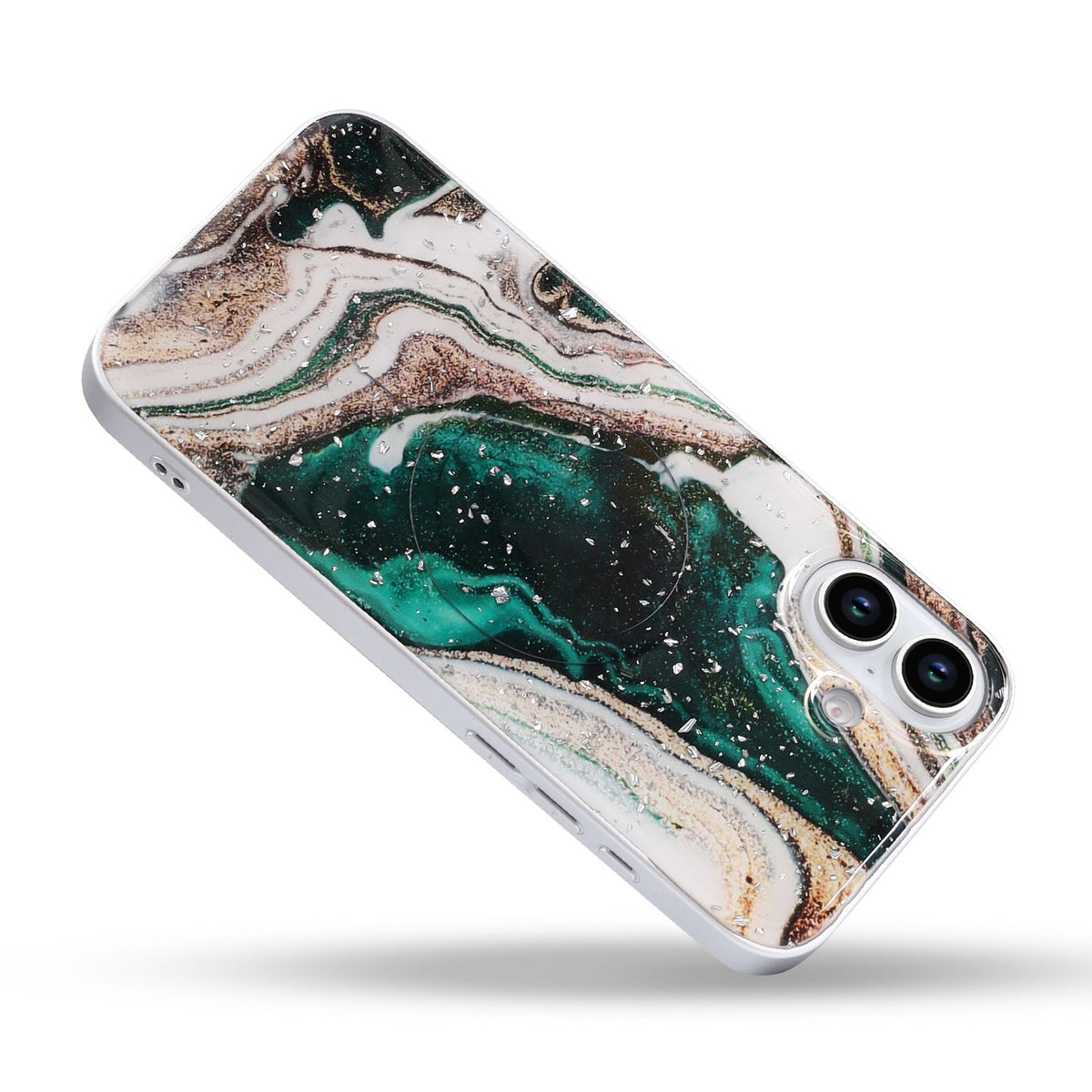 Apple iPhone 16 Plus Hoesje - Groen - Marmer MagSafe Back Cover