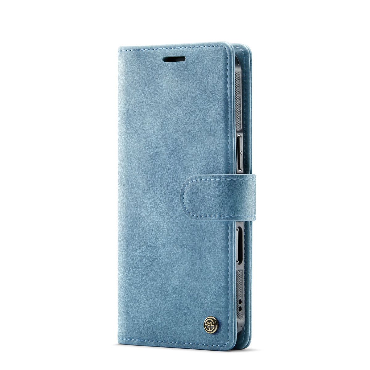 Apple iPhone Air Hülle - Aqua Blue - Luxus-2-in-1-MagSafe-Klapphülle mit Kartenfach