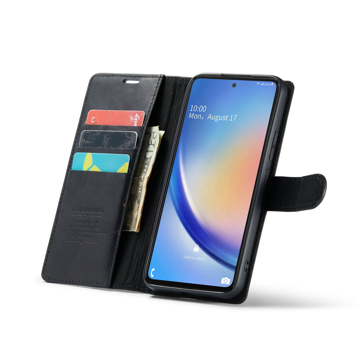 Samsung Galaxy S23 Plus Hoesje - Charcoal Gray - Echt Leren Bookcase