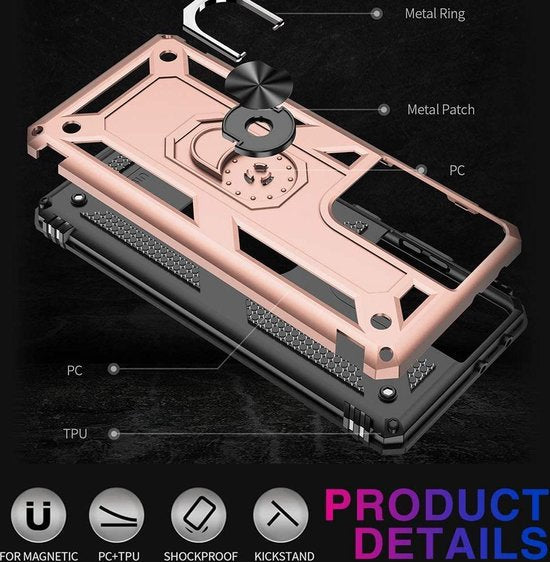 Samsung Galaxy S21 Ultra Hoesje - Roségoud - Armor Kickstand Back Cover