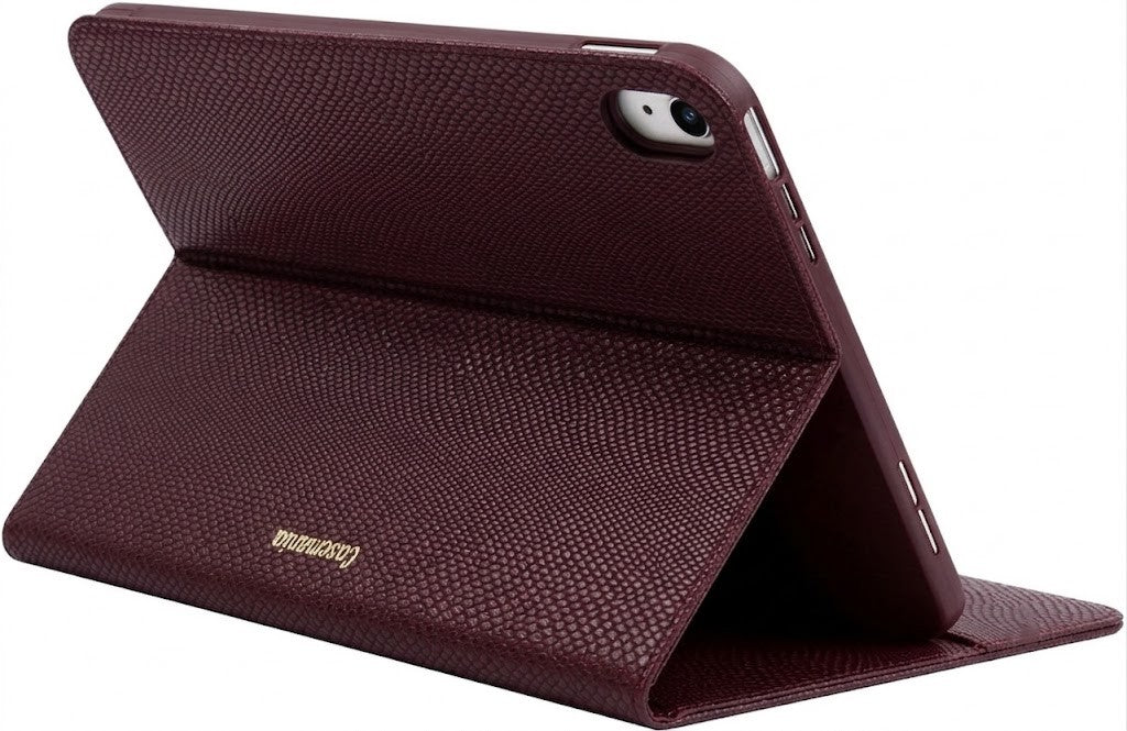 Apple iPad 2025 (11th Gen) Tablethoes - Bordeaux - Kunstleer met Slangenstructuur Tablethoes Back Cover