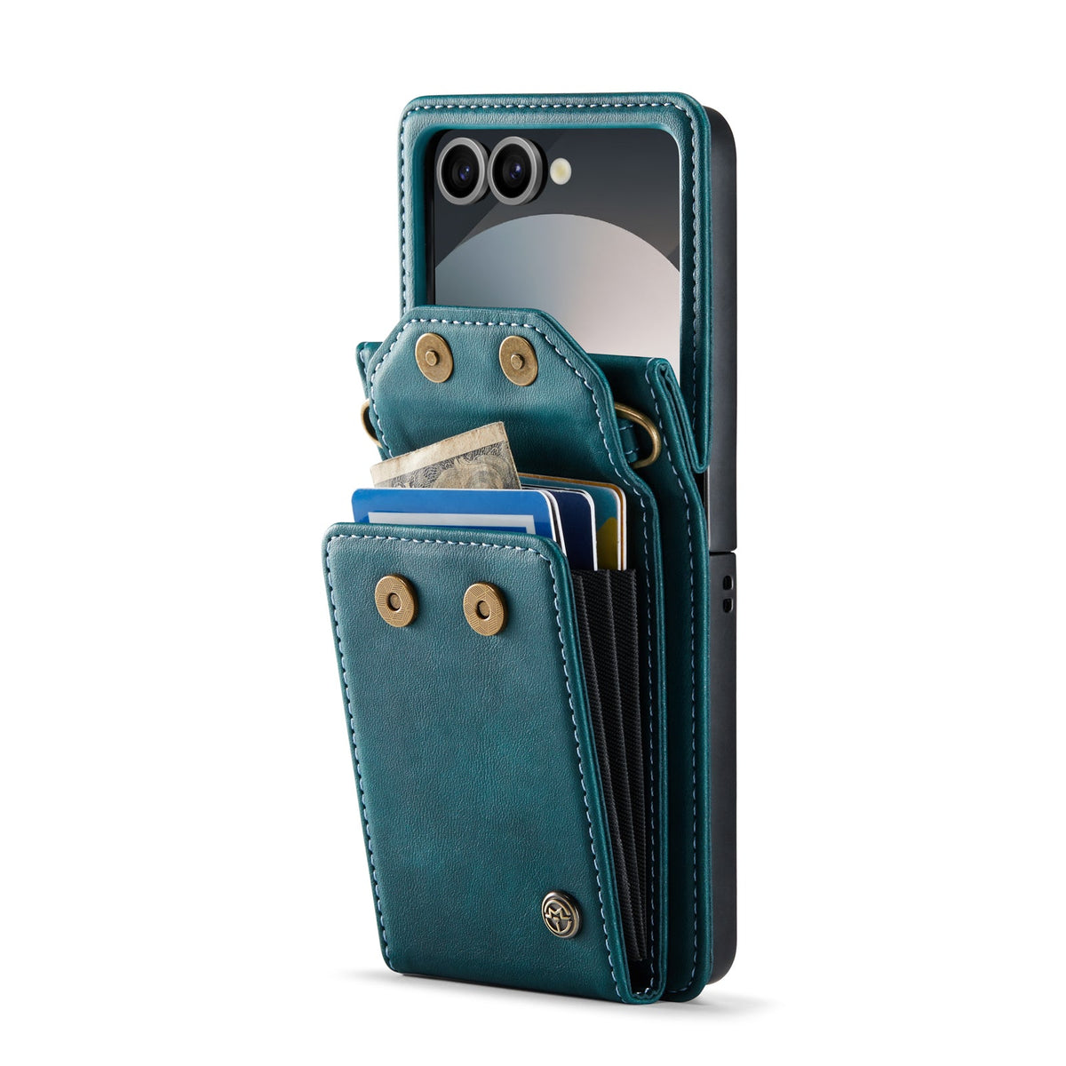 Samsung Galaxy Z Flip 7 Hoesje - Emerald Green - Portemonnee Bookcase met Telefoonkoord