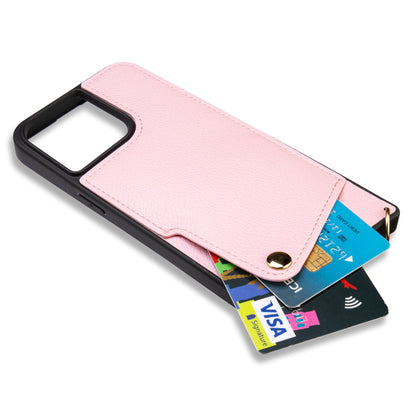 Apple iPhone 15 Pro Max Hoesje - Roze - Back Cover met Pols Bandje en Telefoonkoord