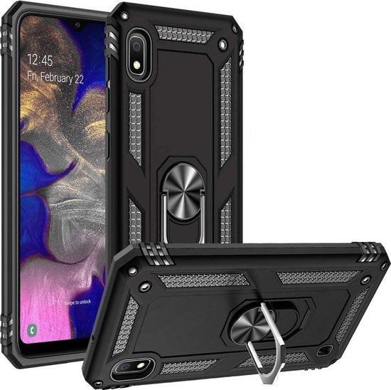 Samsung Galaxy A10 Hoesje - Zwart - Armor Kickstand Back Cover
