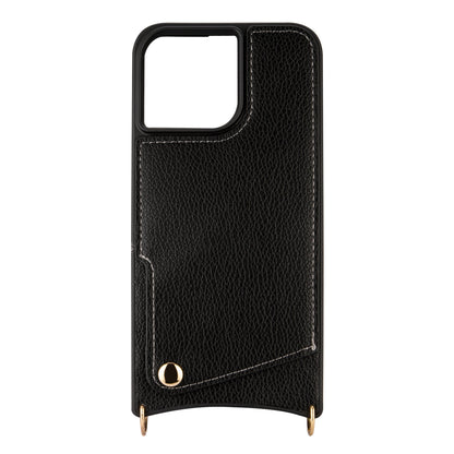Apple iPhone 15 Pro Case - Black - Back Cover with Wrist Band and Phone Band
