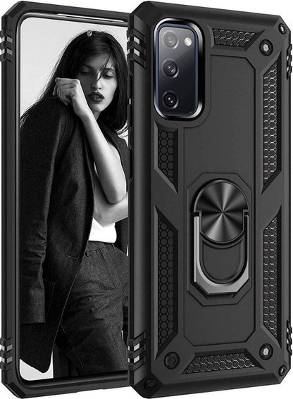 Samsung Galaxy S20 FE Hoesje - Zwart - Armor Kickstand Back Cover