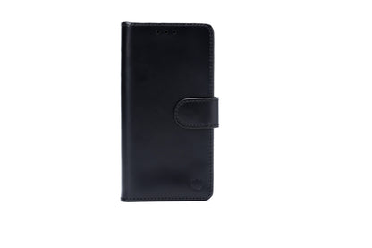 iPhone 17 Hoesje - Charcoal Gray - Echt Leren Bookcase