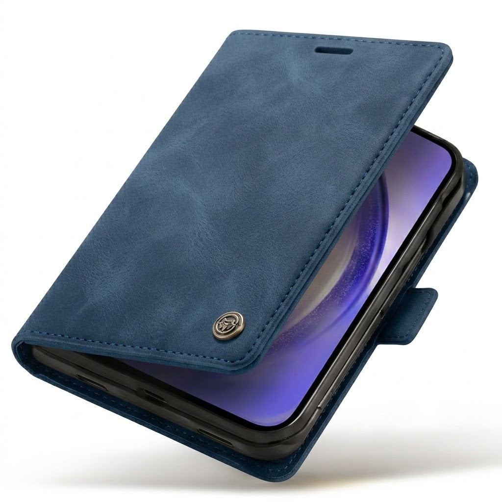 Apple iPhone Duo Hoesje - Navy Blue - Dunne Bookcase