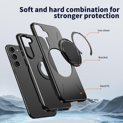 Samsung Galaxy S26 Plus Hoesje - Zwart - Siliconen Ring Kickstand Back Cover