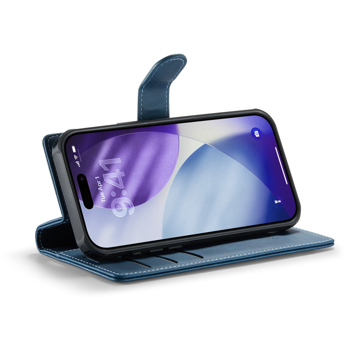 Apple iPhone 17 Pro Hülle - Navy Blue - Luxus-2-in-1-MagSafe-Klapphülle mit Kartenfach