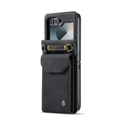 Samsung Galaxy Z Flip 7 FE Case - Charcoal Gray - Wallet Case with Phone Strap