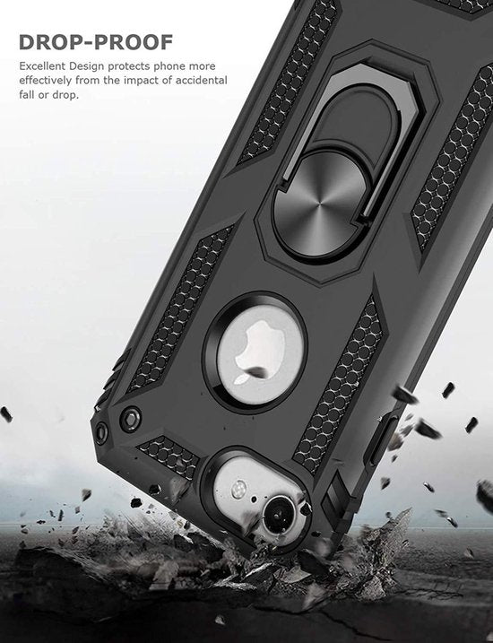 Apple iPhone 7 Hoesje - Zwart - Armor Kickstand Back Cover