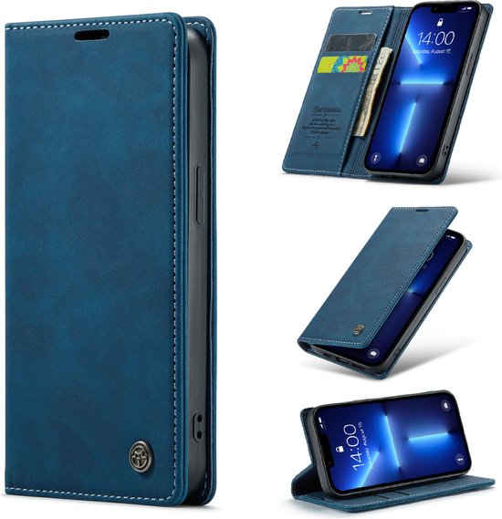Apple iPhone 12 Pro Max Hoesje - Navy Blue - Dunne Bookcase