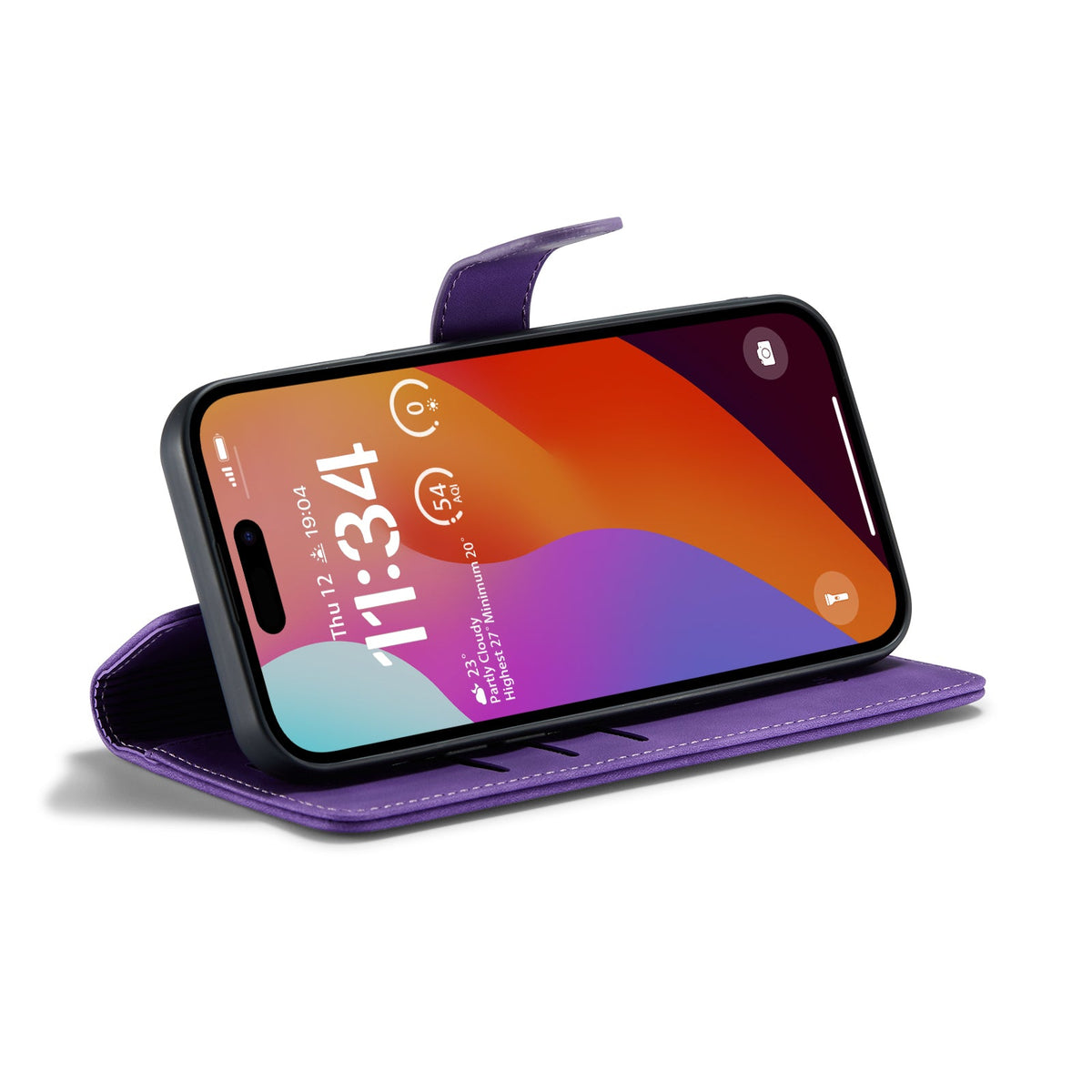 iPhone 15 Pro Hoesje - Dark Purple - 2 in 1 MagSafe Bookcase