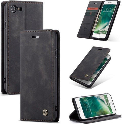 Apple iPhone 7 Hoesje - Charcoal Gray - Dunne Bookcase