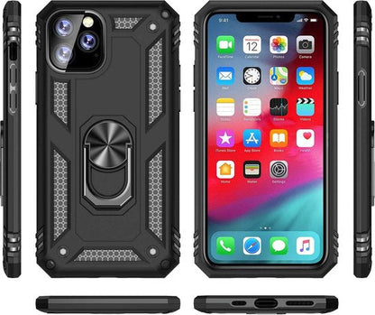 Apple iPhone 11 Pro Max Hoesje - Zwart - Armor Kickstand Back Cover