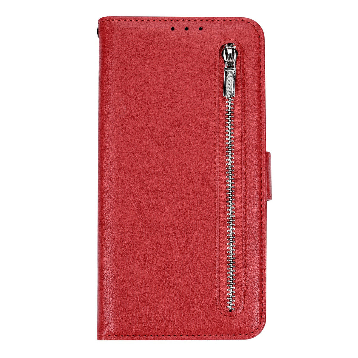 Samsung Galaxy M23 Case - Red - Luxury Wallet Case with Zipper