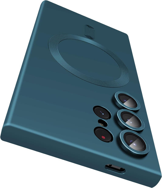 Samsung Galaxy S24 Ultra Hülle - Dunkelblau - Mattes Silikon-MagSafe-Backcover