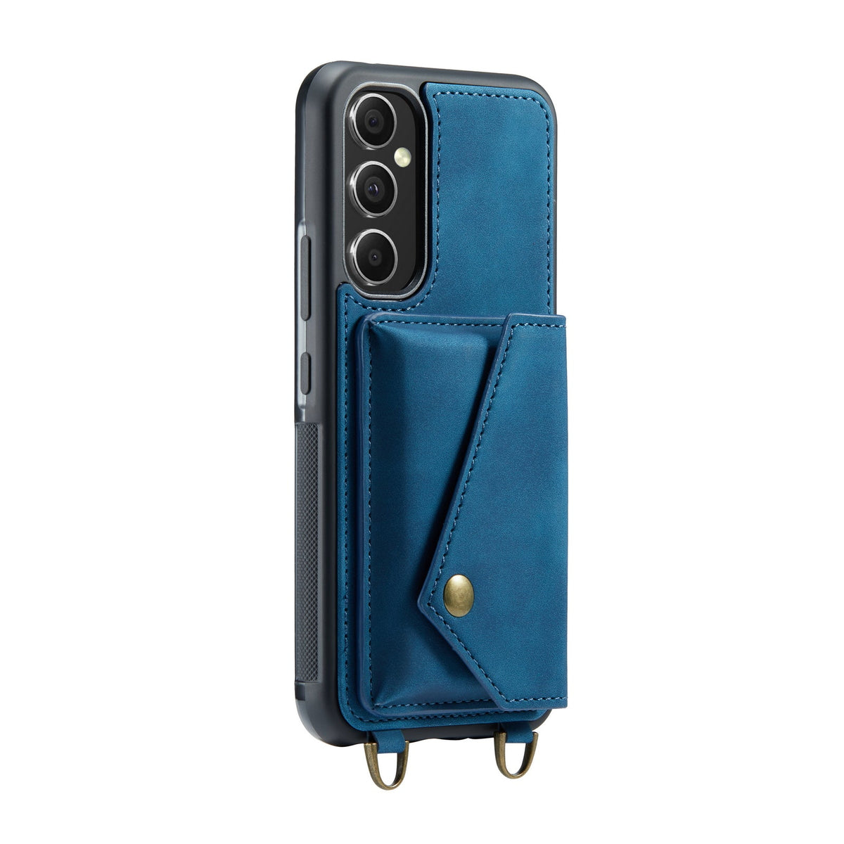 Samsung Galaxy A14 4G Hoesje - Navy Blue - Luxe Back Cover met Telefoonkoord