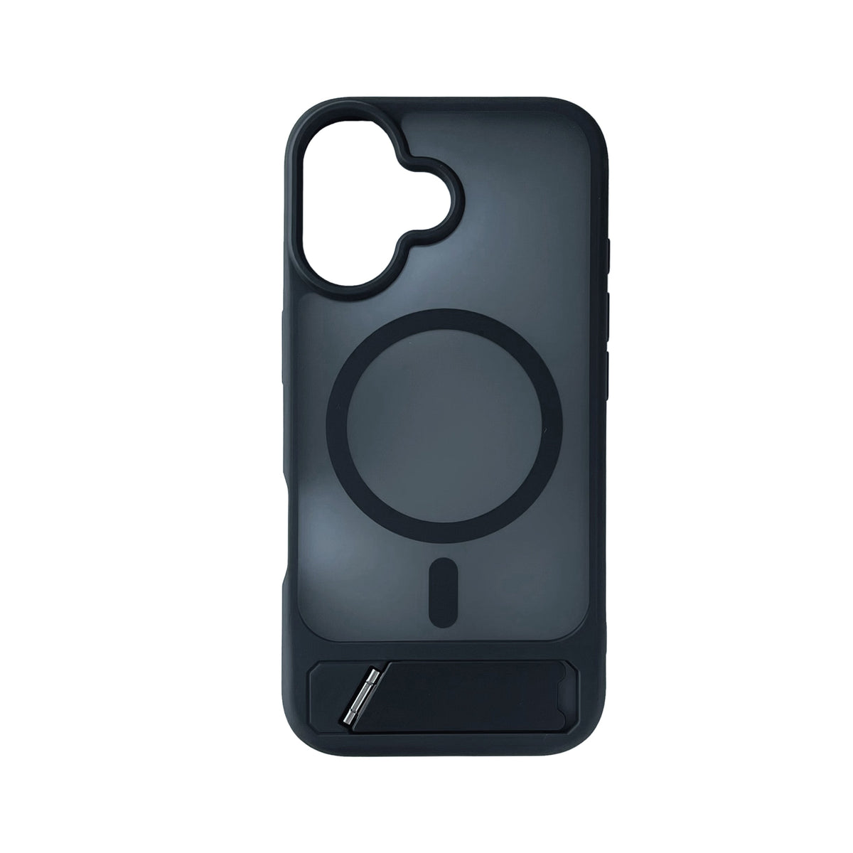 iPhone 17 Hoesje - Zwart - Matte Armor MagSafe Back Cover met Kickstand