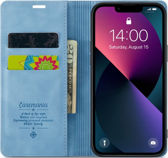 iPhone 12 & 12 Pro Hoesje - Sky Blue - Dunne Bookcase