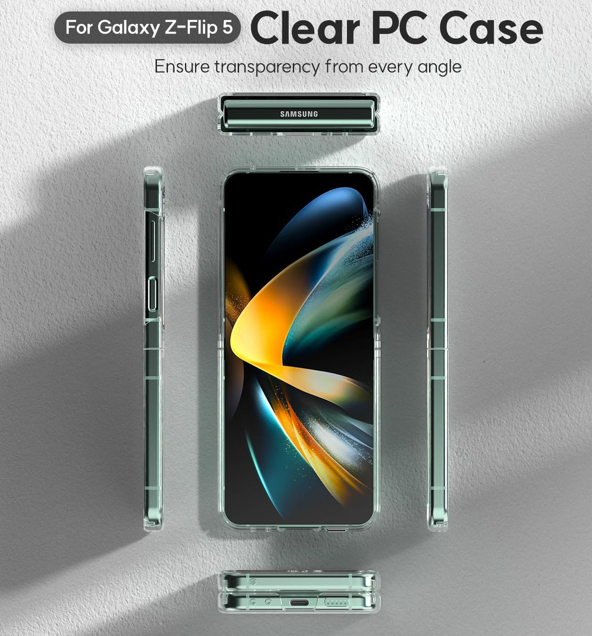 Samsung Galaxy Z Flip 5 Hoesje - Transparant - Siliconen Back Cover