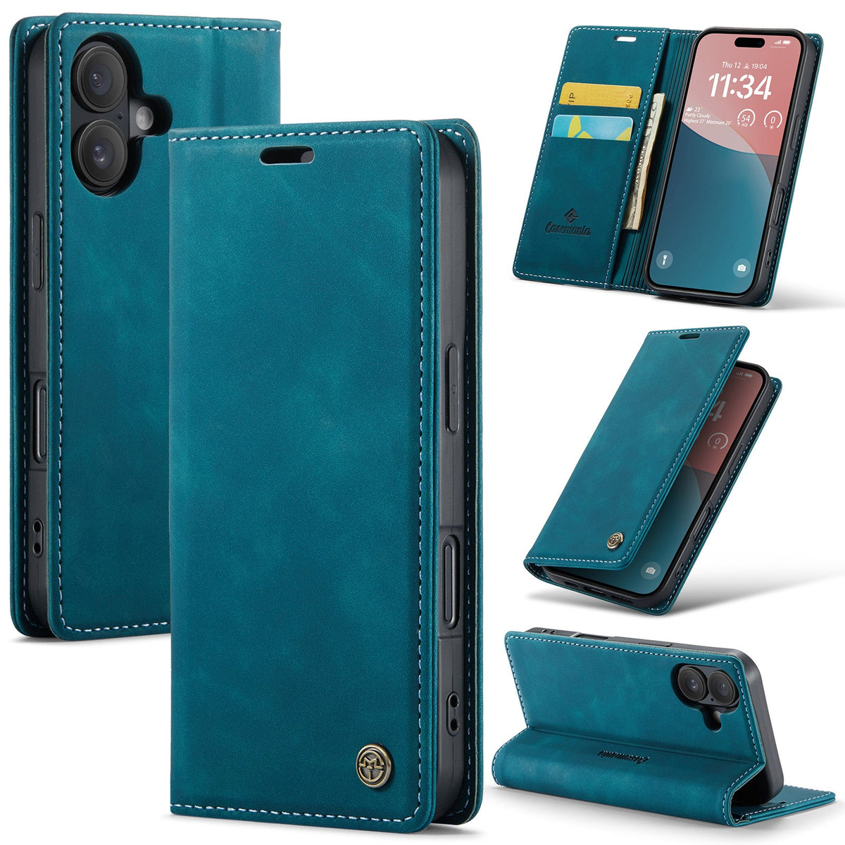 iPhone 16 Plus Hoesje - Emerald Green - Dunne Bookcase
