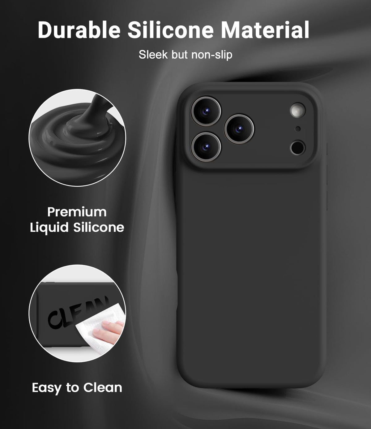 iPhone 17 Pro Hoesje - Zwart - Siliconen Back Cover