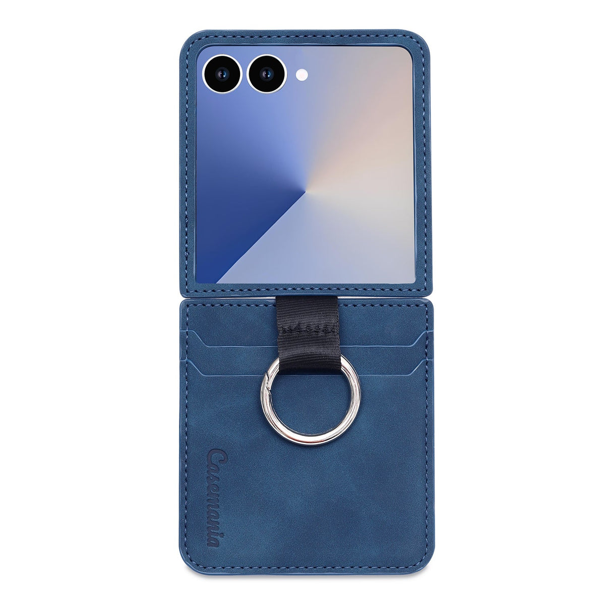 Samsung Galaxy Z Flip 7 Hoesje - Navy Blue - Ring Kickstand Back Cover