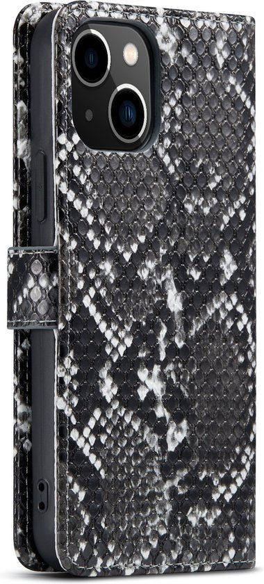 iPhone 13 Hoesje - Zwart - Slangen Bookcase
