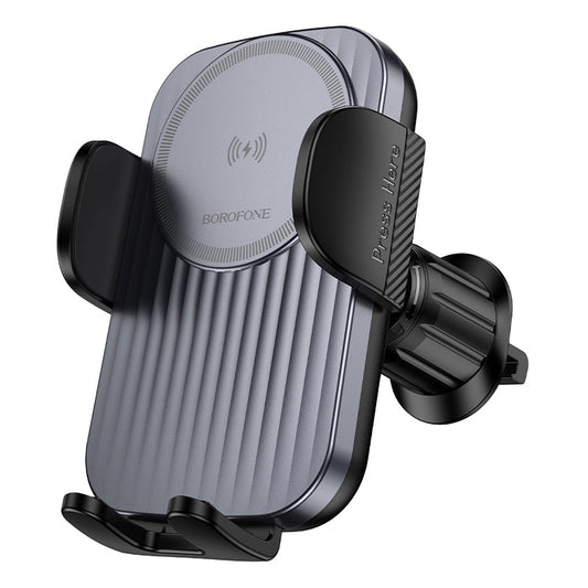 Borofone Telefoonhouder Auto met Draadloze Snellader - Snel Laden 15W