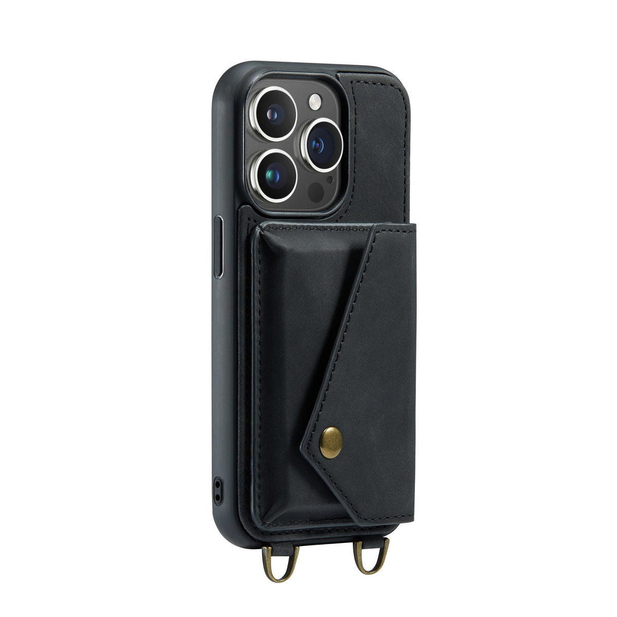 Apple iPhone 15 Pro Max Hoesje - Charcoal Gray - Luxe Back Cover met Telefoonkoord