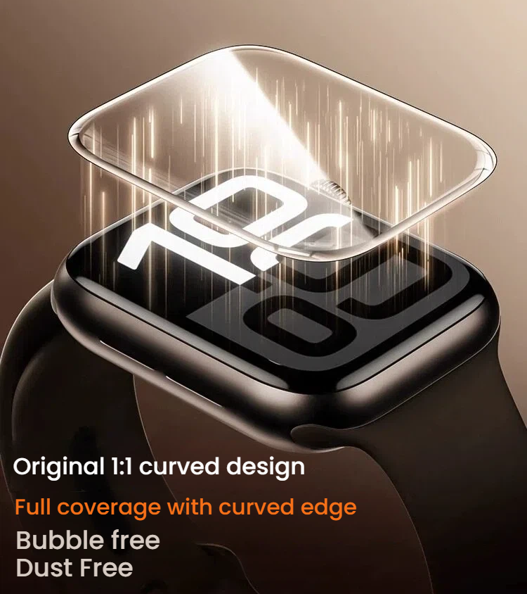 Apple Watch Series 6/5/4 (44 mm) Smartwatch Screenprotector - Full Cover met applicator - 1 Stuk