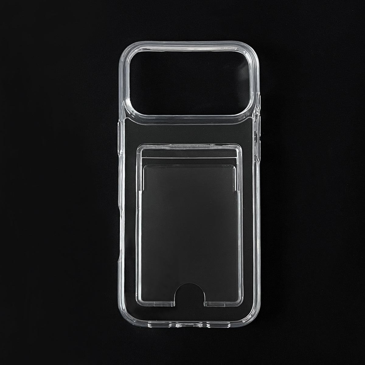 Apple iPhone 17 Pro Max Hülle - Transparent mit Kartenfach - Stoßfestes Backcover mit Kartenfach