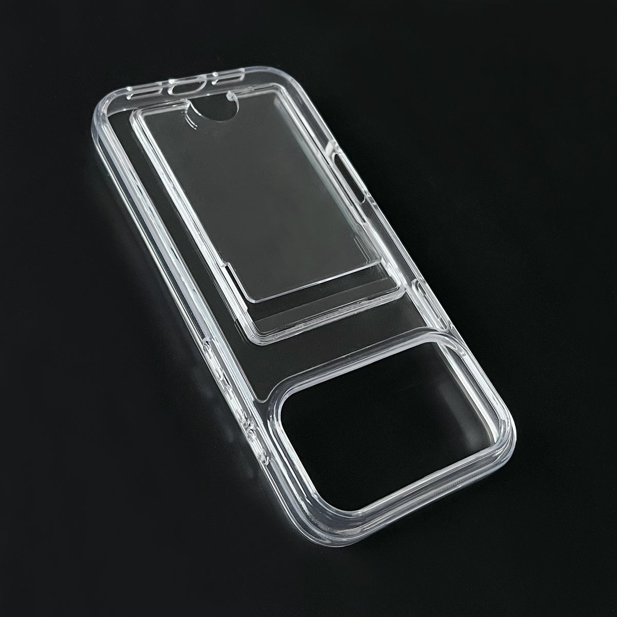 Apple iPhone 17 Pro Max Hülle - Transparent mit Kartenfach - Stoßfestes Backcover mit Kartenfach