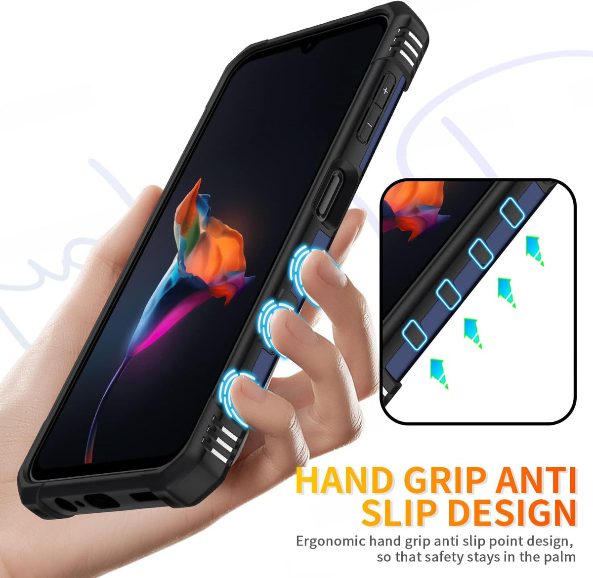 Samsung Galaxy A15 Hoesje - Blauw - Armor Kickstand Back Cover
