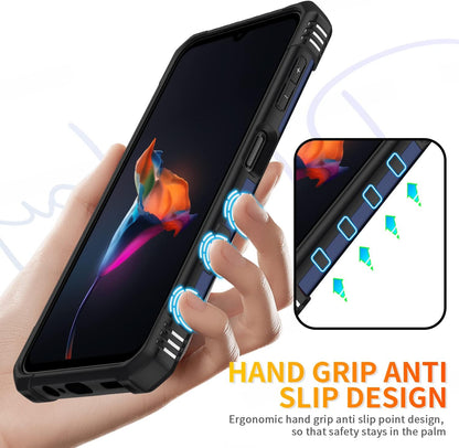 Samsung Galaxy A15 Hoesje - Blauw - Armor Kickstand Back Cover