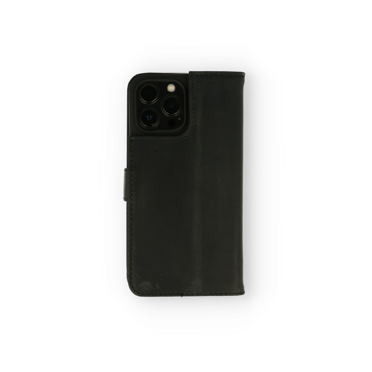 Apple iPhone 12 Pro Max Case - Black - Genuine Leather Wallet Case
